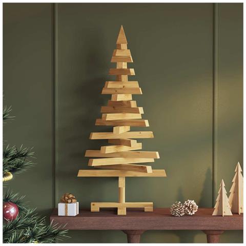 Alberi di Natale Marrone 90 cm Legno di pino massello - Foto 2