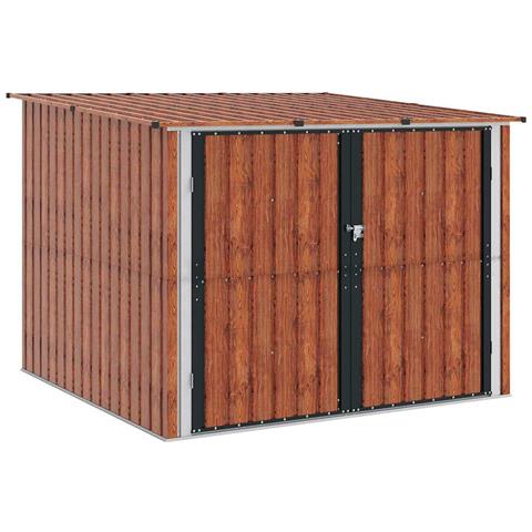 Capanno per Biciclette 3 pcs Marrone 215 x 206 x 157 cm Metallo - Foto 1