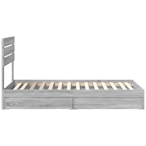 Letto con Contenitore con testiera Grigio Sonoma 100 x 200 cm - Foto 9