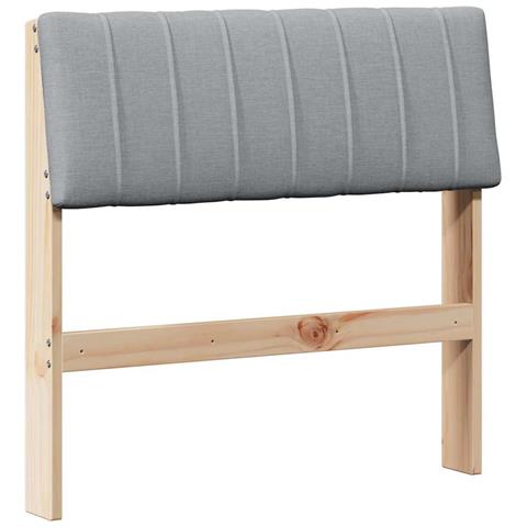 Testiera imbottita Grigio chiaro 75 cm Pino massello - Foto 1