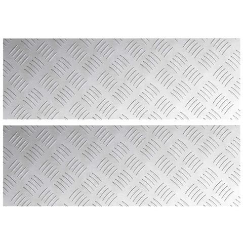 Dischi Quadrati 2 pcs Argento 60 x 20 cm Alluminio - Foto 1