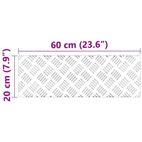 Dischi Quadrati 2 pcs Argento 60 x 20 cm Alluminio - Foto 8