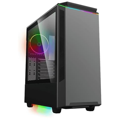 Tower Case ATX MIDI USB 3.0 PC Computer ARGB Nero Gaming Vetro Finestra LED Paladin T801 - Foto 1