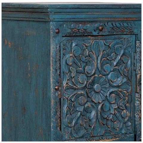 Armadio Artigianale In Legno Blu 53x40x149h Cm - Foto 8