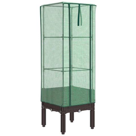 Letto Rialzato con Copertura Serra Effetto Rattan 40x40x140 cm - Foto 1