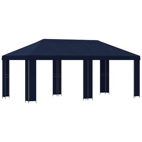Gazebo da giardino 6 x 3 m Blu Poliestere e Acciaio 190 - Foto 1