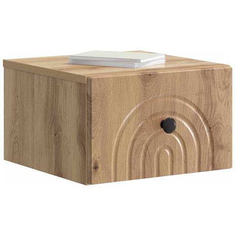 Mobiletto da notte a muro Rovere Artigianale 33 x 34,5 x 20 cm - Foto 2
