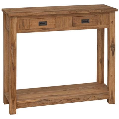 Tavolo consolle Naturale 90 x 30 x 80 cm Legno di teak solido - Foto 1