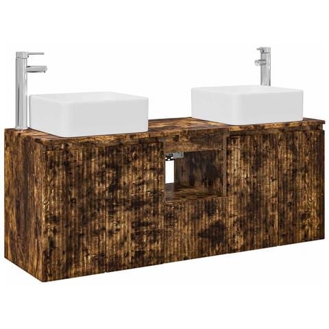 Set di Armadi da Bagno 3 pz Rovere Fumo 53 x 35 x 63 cm - Foto 1