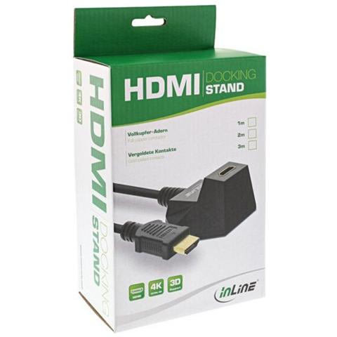 cavo prolunga high speed hdmi con base di supporto, 4k2k, maschio / femmina, nero / dorato, 3m - Foto 3