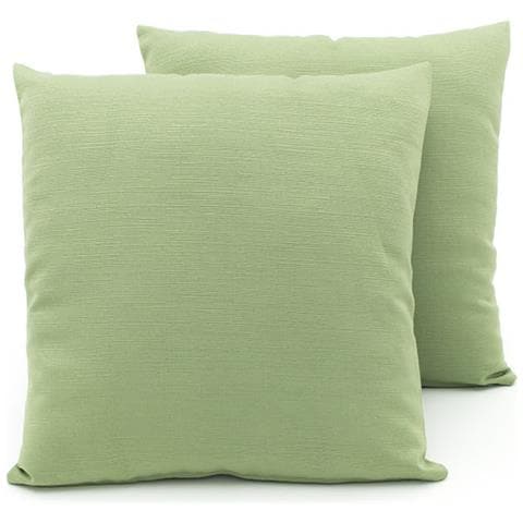 Coppia Cuscini Arredo Imbottiti Tessuto Ottoman In Tinta Unita Colore Verde 40 60x60 Verde 40 - Foto 2