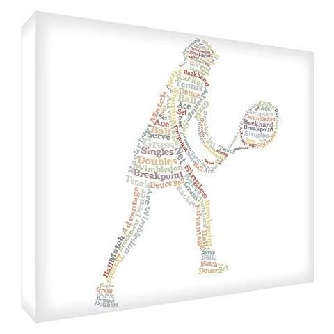 Feel Good Art-quadro Con Scritta In Diamante, Motivo: Giocatore Di Tennis, 14,8 X 21 X 2 Cm, Misura Grande, A Tonalità) - - Foto 1