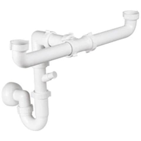 Sifone Lavelli Salvaspazio 2 Vie Pp Bianco - Foto 1