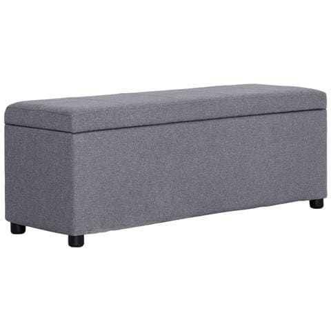Panca Con Vano Portaoggetti 116 Cm Grigio Chiaro In Poliestere - Foto 1