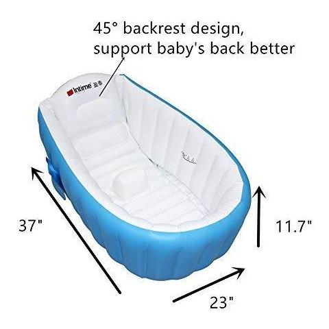Molle Del Bambino Bathtub Bambini Gonfiabili Anti-scivoloso Piscina Pieghevole Travel Air Piatto Doccia Sedile Terme Big Size (per 0-3 Anni) Pompa Di Aria - Foto 4
