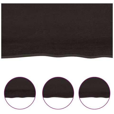 Ripiano Marrone Scuro 140x50x (2-6) cm Massello Rovere Trattato - Foto 9