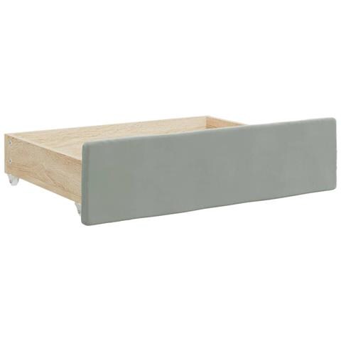 Divano Letto Estraibile Cassetti Grigio Chiaro 80x200cm Velluto - Foto 9