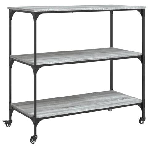 Carrello Cucina Grigio Sonoma 102x50x95 Cm In Legno Multistrato - Foto 2