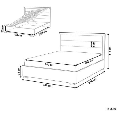 Letto Con Contenitore In Velluto Arancione Scuro 180 X 200 Cm Rouen - Foto 7