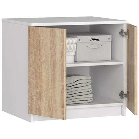 Sopralzo per armadio S60, 60x51x55 cm, Colore Bianco e Sonoma Quercia - Foto 2