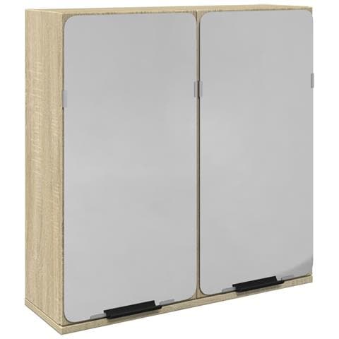 Mobile Bagno Con Specchio Rovere Sonoma 64,5x20x66,5 Truciolato - Foto 2