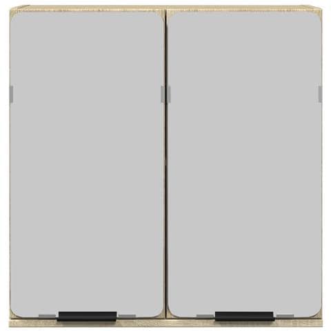 Mobile Bagno Con Specchio Rovere Sonoma 64,5x20x66,5 Truciolato - Foto 3