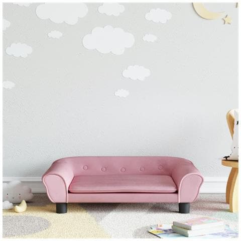 Divano Per Bambini Rosa 70x45x26 Cm In Velluto - Foto 1