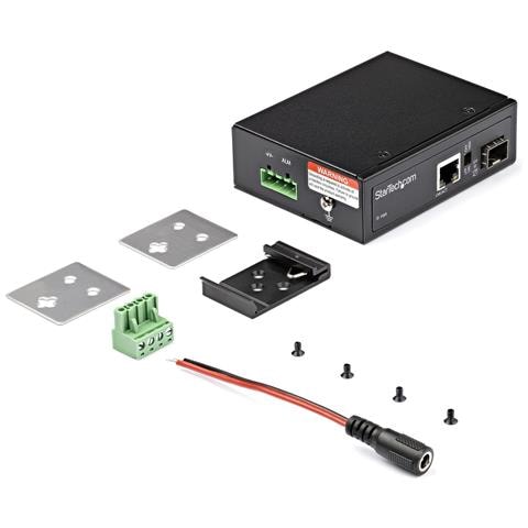 Media Converter fibra ottica a Ethernet - Convertitore industriale da fibra a rame - 1Gbps SFP a RJ45/Cat6 - IP-30 - Foto 2