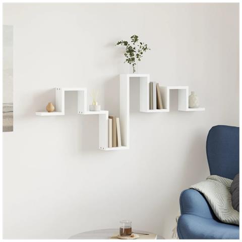 Scaffale A Parete Bianco 104,5x10x43 Cm In Legno Multistrato - Foto 2