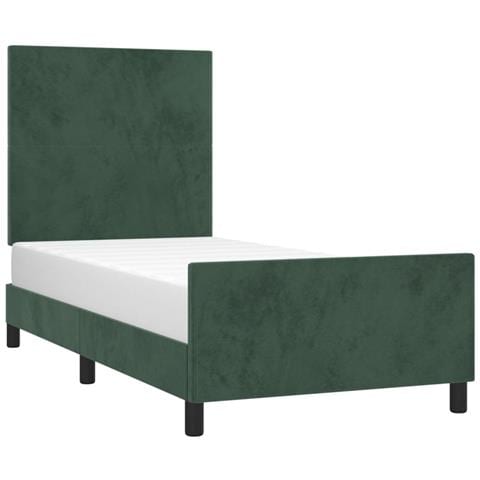 Giroletto Senza Materasso Verde Scuro 90x190 Cm In Velluto - Foto 3