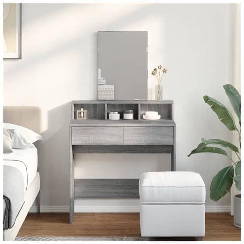 Toeletta Con Specchio Grigio Sonoma 80x41x144,5 Cm - Foto 3