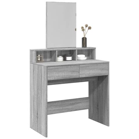 Toeletta Con Specchio Grigio Sonoma 80x41x144,5 Cm - Foto 1