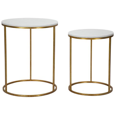 Tavolinetti Simply Marble Coppia Cm Ø52x63-42x53 - Foto 1