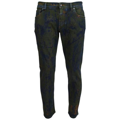 Jeans In Denim Di Cotone Skinny Verde Blu - It46 - S - Foto 1