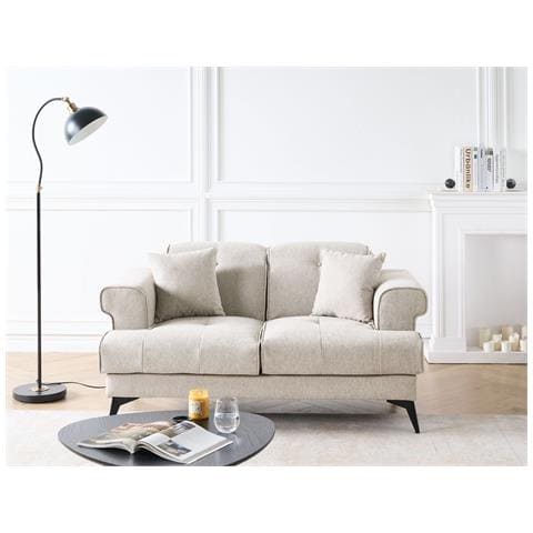 Divano 2 Posti Skive Tessuto Tortora - Foto 1