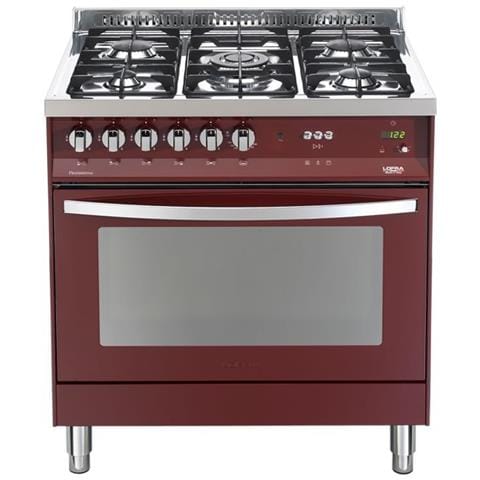 Cucina Elettrica PRG86MFT /C 5 Fuochi a Gas con Forno Elettrico Multifunzione Classe A Dimensioni 80 cm Colore Borgogna - Foto 1