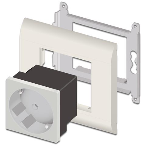 Easy 45 Presa di alimentazione con messa a terra a con disposizione a 45° 45 x 45 mm - Foto 2