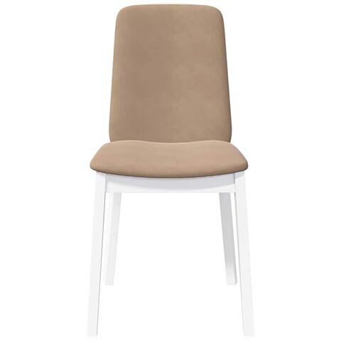 Sedie da Pranzo con Cuscini 2 pz Bianco Legno Massello di Hevea - Foto 2