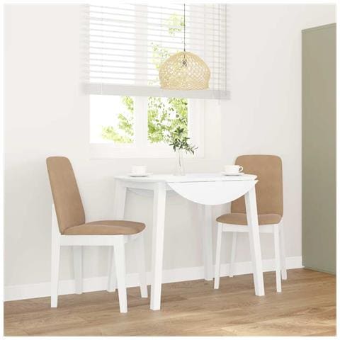 Sedie da Pranzo con Cuscini 2 pz Bianco Legno Massello di Hevea - Foto 10