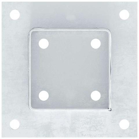 Basi per Pali Quadrate 4 pz Argento 91x91 mm in Acciaio Zincato - Foto 2