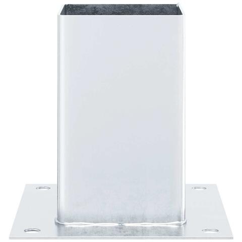 Basi per Pali Quadrate 4 pz Argento 91x91 mm in Acciaio Zincato - Foto 9