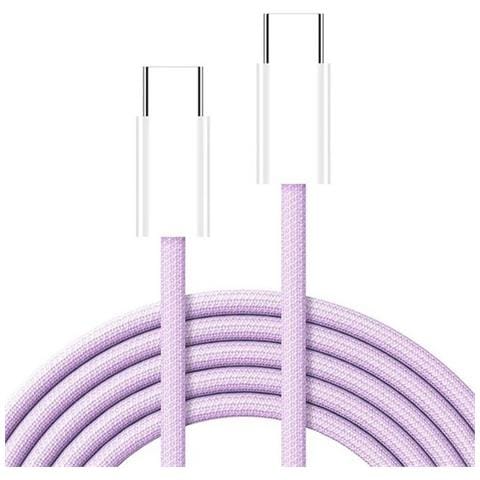 Cavo Dati E Ricarica Pd60w 3a C263 Usb-c To Usb-c Fast Charge 60w 1,5m Viola Per Smartphone Tablet - Foto 3
