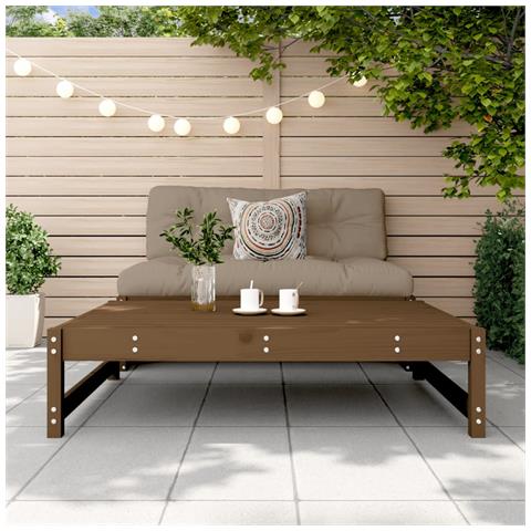 Poggiapiedi Giardino Marrone Ambra 120x80cm Legno Massello Pino - Foto 3
