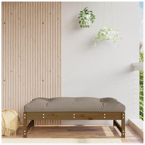 Poggiapiedi Giardino Marrone Ambra 120x80cm Legno Massello Pino - Foto 1