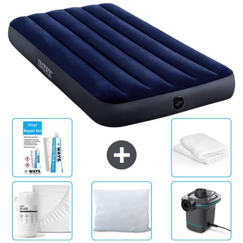 Set Materassino Gonfiabile - 191x99x25 Cm - Blu - Include Accessori Coordinati Cb2 - Foto 1