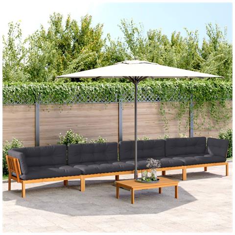 Set Divano Pallet Giardino 5pz Con Cuscini Massello Acacia - Foto 8
