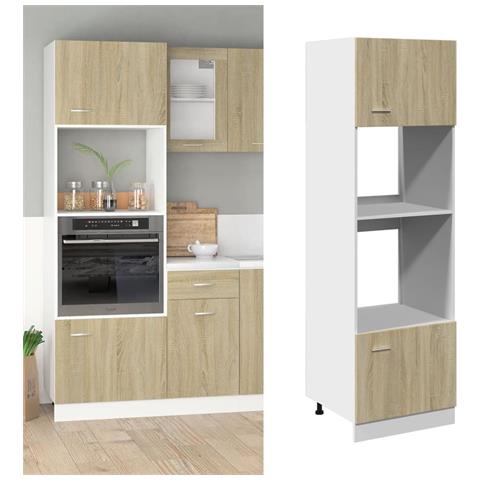 Lusso Casadino - Mobile Per Microonde “lyon” Rovere Sonoma 60x57x207 Cm - Foto 8