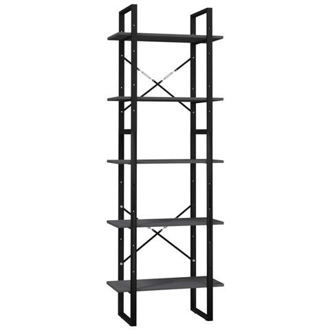Lusso Casadino -  Libreria A 5 Ripiani Grigia 60x30x175 Cm In Legno Di Pino - Foto 1