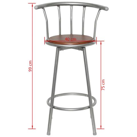 Lusso Casadino - Sgabelli Da Bar Set 2 Pz In Acciaio Marroni - Foto 5