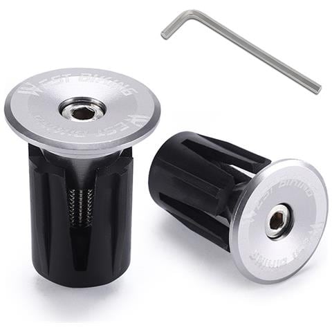 Tappi Terminali Per Manubrio Bici In Lega Di Alluminio Con Chiave Inglese Silver - Foto 1